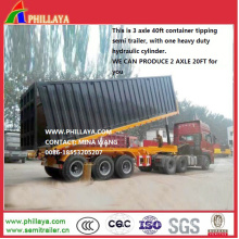 35ton 40feet Hydraulic Skeleton Container Tipping Semi Trailer
